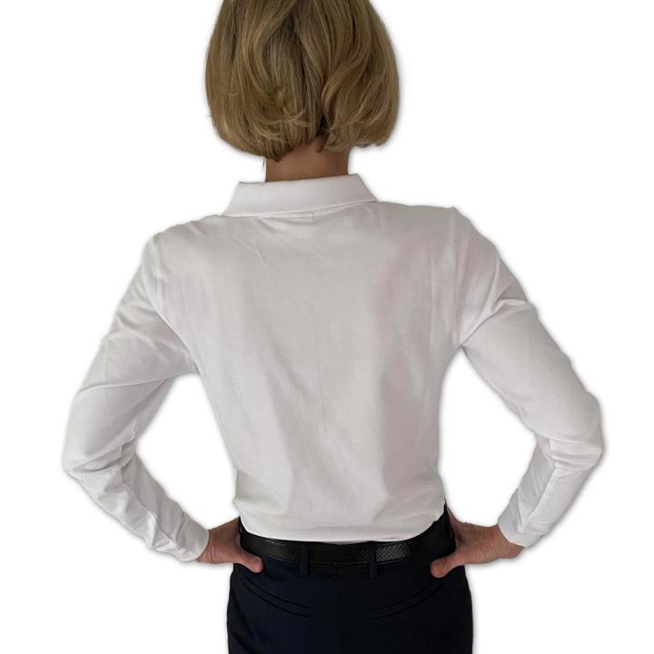 Ladies' LUXURY LS STRETCH Langarm-Polo mit Firmenlogo bestickt