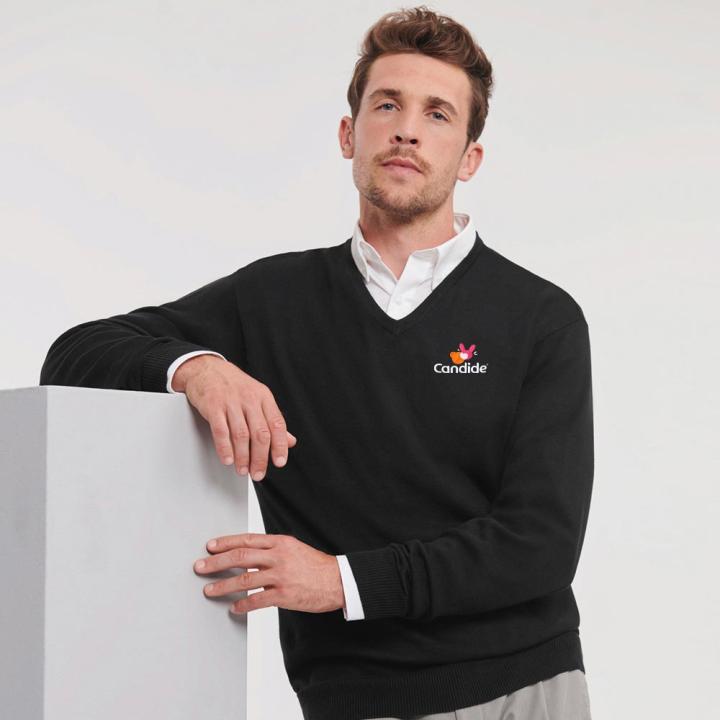 Marine Troyer Baumwolle schwarz, Brust einseitig mit Firmenlogo bestickt